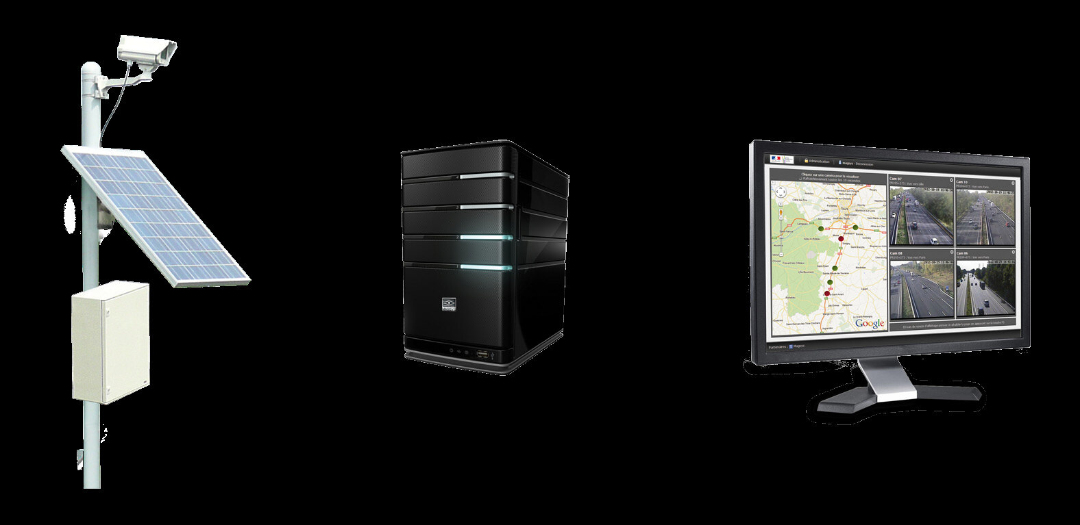 Synoptique caméra GSM avec serveur et supervision
